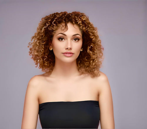 Wear and Go Glueless Wig Kinky Curly Wigs Short Curly Bob Human Hair Wigs for Women 180% Density Brazilian Unprocessed Virgin Human Hair Wigs with Bangs Ombre Blonde Color